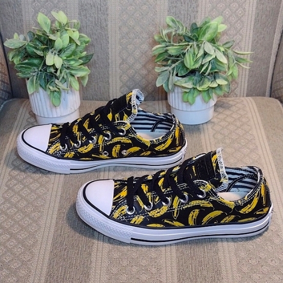 Limited Edition Converse X Andy Warhol Leather Banana Print Low Ox Sneakers - Picture 16 of 16